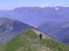 montée avec vue sur le Mont Blanc